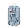 Rucksack in Nordic Ice Blue mit ergonomischem Rückensystem und verstellbarem Hüftgurt, Rückansicht.