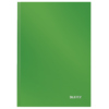Liniertes Notizbuch im Format DIN A5 mit kratzfestem, hellgrünem Einband.