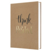 Braunes Hardcover-Notizbuch mit goldenen und schwarzen Schriftzügen "think Positive".