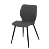 Anthrazitfarbener Besucherstuhl mit gepolsterter Sitzfläche und schwarzem Gestell.
