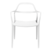 Weißen Gartenstuhl Nova mit zeitlosem Design und UV-behandeltem Material, frontale Ansicht.
