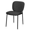 Anthrazitfarbener Besucherstuhl mit gepolsterter Sitzfläche und Rückenteil auf schwarzen Beinen.