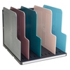 Sortierstation mit fünf farbigen Trennplatten für die vertikale Dokumentenorganisation.