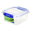 Transparente Vorratsdose mit blauem Deckel und Klipsverschlüssen, 1,15 l.