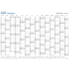 Plakatkalender für das Jahr 2026 mit Monatsübersicht und integrierter Stifteklemme.