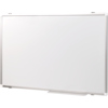 Weißes Whiteboard mit Kunststoffrahmen, montierbar in horizontaler oder vertikaler Position.