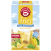 Teekanne mit Packungsdesign für Yuzu-Minze Tee kalt aufgegossen in einer Produktabbildung.