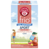 Packung mit Teekanne 'frio Sport' Grapefruit-Zitrone + Zink, 18 Teebeutel, sportliche Abbildung.