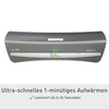 Kompakter Laminator mit LED-Anzeige, geeignet für A4-Dokumente und schnelles Laminieren.