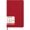 Roter Moleskine Buchkalender 2026 im Hardcover mit Gummiband und seitlichem Etikett.