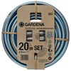 GARDENA EcoLine Wasserschlauch Set in einer Verpackung sowie zwei Anschlüssen, 20 Meter lang.