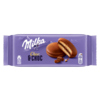 Runde, gefüllte Kekse in lila Verpackung mit der Aufschrift "Milka Choc & Choc".