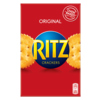 Rote Verpackung mit der Aufschrift "RITZ ORIGINAL" und zwei Crackern auf der Vorderseite.
