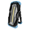 Arbeitsleuchte mit zwei Haftmagneten und verstellbarem Standfuß für stabile Positionierung.