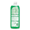 Grüne Flasche mit Glasreiniger und rückseitigen Anwendungshinweisen und Inhaltsstoffen.