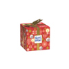 Rote Geschenkbox mit Weihnachtsmotiven und dem Logo von Ritter Sport.