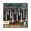Set von 10 schwebenden LED-Kerzen in Weiß, passend für Innenräume und betrieben mit AAA-Batterien.