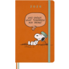 Oranger Buchkalender im DIN A5-Format mit Snoopy-Illustration und Aufschrift für 2026.