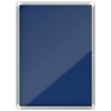 Schaukasten in Blau für 9 DIN A4-Dokumente, mit moderner Rahmenkonstruktion.