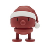 Dekorationsfigur in Form eines fröhlichen, rot-braunen Santa mit Weihnachtsmütze.
