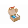 Versandkarton Modulbox 6 von ColomPac® mit selbstklebendem Verschluss und gefülltem Inhalt.