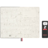 Beige Notizbuch mit Peanuts-Illustrationen und einem separaten Lesezeichen im Bild.