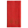 Rote Tischdecke mit goldenen Sternen für weihnachtliche Anlässe.