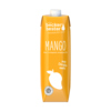 Gelbe Verpackung eines Mangonectars mit Abbildung einer Mango und dem Hinweis auf 30% Fruchtanteil.