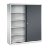 C+P Schiebetürenschrank Acurado 2 x 5 Ordnerhöhen 1.600 x 1.950 x 500 mm (B x H x T) lichtgrau schwarzgrau Produktbild pa_produktabbildung_2 S