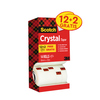 Packung mit 14 Rollen Scotch Crystal Klebeband in rotem und schwarzem Muster.