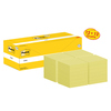 Gelbe Post-it Haftnotizen in einer Packung mit 12 + 12 Gratis-Notizen.