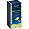 Grüne Teeverpackung mit Zitronenmotiv und Aufschrift "Meßmer Classic Moments Grüner Tee Zitrone".