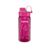 Rosa Trinkflasche mit Königinnendesign und Text, passend für Schulrucksäcke.
