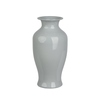 Graue Eisenvase in bauchiger Form, 17 cm Durchmesser und 33,5 cm hoch.