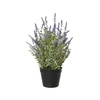 Kunstpflanze Lavendel in schwarzem Topf, Höhe 48 cm, mit lila Blüten.