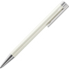 Kugelschreiber in glänzendem Perlweiß mit silbernem Clip und ergonomischem Griff.