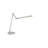 Hansa Tischleuchte Cascade in Weiß mit schlankem, beweglichem Arm und flachem Leuchtenkopf.