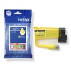 Gelbe Brother Tintenpatrone LC-527XLY neben der Verpackung abgebildet.