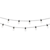 LED-Lichterkette mit 10 Glühbirnen in einer schwarzen Schnur, 9,5 m lang.