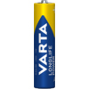 Batterie in gelb-blauem Design, beschriftet mit "Varta Longlife Power" und der Bezeichnung "AAA".
