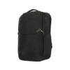 Schwarzer, moderner Notebookrucksack mit mehreren Fächern und Tragegriff.