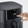 Heißluftfritteuse mit Touch-Bedienung und Display zur Temperatureinstellung.
