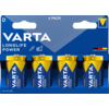 Vier Varta Longlife Power Batterien in einer transparenten Verpackung mit Öffnungsmechanismus.