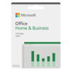 Verpackung von Microsoft Office Home & Business 2024 mit Diagramm und Installationshinweisen.