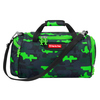 Sporttasche in Schwarz mit grünem Camouflage-Muster und abnehmbaren Schultergurt.
