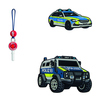 Magnetisches Ranzen-Accessoire mit Auto- und Polizeitransporter-Design in verschiedenen Farben.