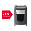 Rexel Aktenvernichter Momentum P420+ mit Cashback-Angebot und Bedienfelddetails sichtbar.