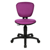 Lila Kinder-Drehstuhl mit ergonomischer Rückenlehne und verstellbarem Sitz auf stabilem Fußkreuz.