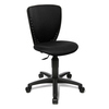 Schwarzer Kinderdrehstuhl mit hoher ergonomischer Rückenlehne und verstellbarem Sitz.