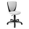 Weißer Kinderdrehstuhl mit ergonomischer Rückenlehne und verstellbarem Sitz.